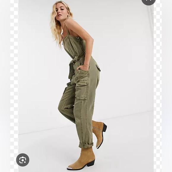 ⭕️SOLD⭕️Host Pick✨ Free People Go West Utility Denim Jumpsuit - Picture 6 of 9